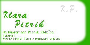 klara pitrik business card